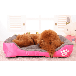 Candy-colored Pink Luxurious Super Soft Non-slip Bottom Pet Sofa Washable Pets Bed