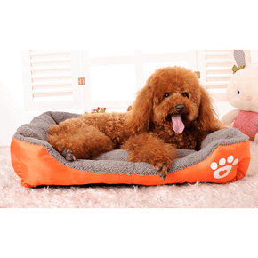 Orange Luxurious Super Soft Non-slip Bottom Pet Sofa Washable Pets Bed