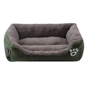 Dark Green Rectangle Super Shaggy Pet Sofa Pets Bed
