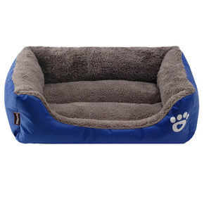Luxurious Dark Blue Rectangle Non-slip Bottom Soft Pet Beds