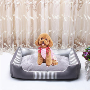 Gray Warm Rectangle Puppy Sleeping Cushion Washable Removable Pet Mat