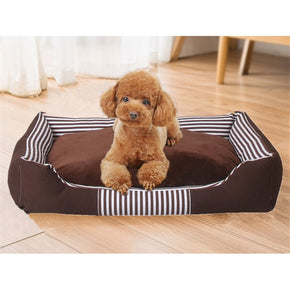 Brown Plush Pet Nest Soft Breathable Cat Bed Dog Bed