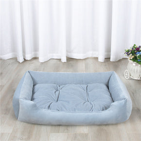 Gray Blue Plush Pet Nest Soft Breathable Cat Bed Dog Bed