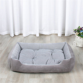 Medium Gray Warm Rectangle Puppy Sleeping Cushion Washable Removable Pet Mat