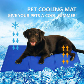 Pure Blue Color Dog & Cat Cool Mat, Self Cooling Gel Mat Pads Pet Cool Beds