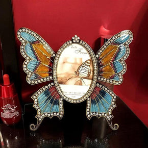 Colorful Ellipse Butterfly Design Vintage Metal Photo Frame Home Decor Table Top Frame