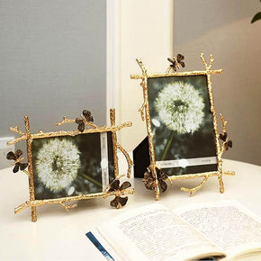 Retro Style Plating Gold Butterfly Metal Photo Frame Table Top Display Photos Frame for Bedroom and Living Room