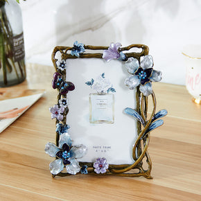Colorful Flower Pattern Metal Photo Frames Friends Gift Picture Frame Table Top Frame