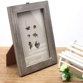 Grey Simple Vintage Photo Frame Home Decor Handcrafted Wooden Pictures Frames, Solid Wood Wash Effect, for Family & Friends