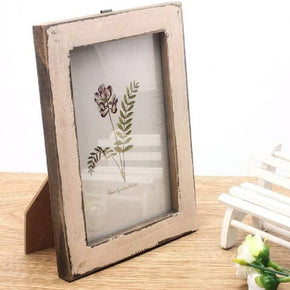 Beige Simple Rectangular Desktop Family Picture Photo Frame with Glass Front