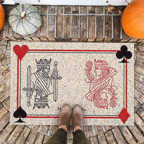 Poker Series (King And Queen) Dust Removal Doormat Entrance Non-slip Outdoor Floormat