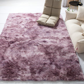 Gradient Pink and Purple Colour Modern Plain Carpet Bedroom Living Room Sofa Rugs Soft Plush Shaggy Rugs
