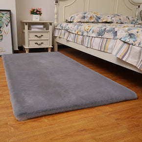 Light Grey Quality Faux Rabbit Fur Plush Soft Shaggy Rugs For Living Room Nursery Bedroom Bedside Rugs Floor Mats