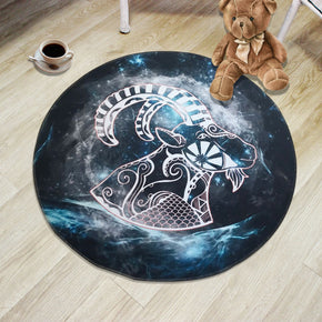 12 Zodiac Constellations - Aries Patterned Round Area Rugs Hanging Chair Cushion Kids Room Bedroom Floor Mats