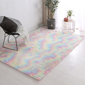 Colourful Soft Comfortable Geometric Plush Shaggy Rugs Bedroom Living Room Bedside Rug Floor Mat 08