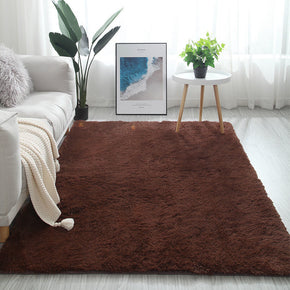 Coffee Colour Modern Plain Carpet Bedroom Living Room Sofa Rugs Soft Plush Shaggy Rugs