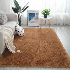 Khaki Colour Modern Plain Carpet Bedroom Living Room Sofa Rugs Soft Plush Shaggy Rugs