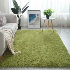 Grass-Green Colour Modern Plain Carpet Bedroom Living Room Sofa Rugs Soft Plush Shaggy Rugs