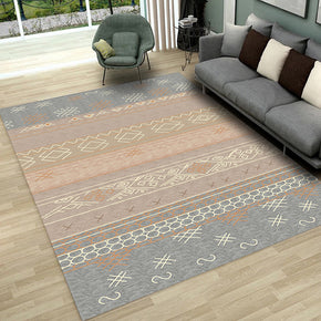 Grey Brown Modern Moroccan Patterned Striped Non-slip Sofa Rug Table Rug Area Rugs Customizable