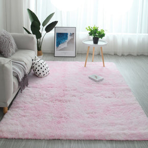 Gradient Pink Colour Modern Plain Carpet Bedroom Living Room Sofa Rugs Soft Plush Shaggy Rugs
